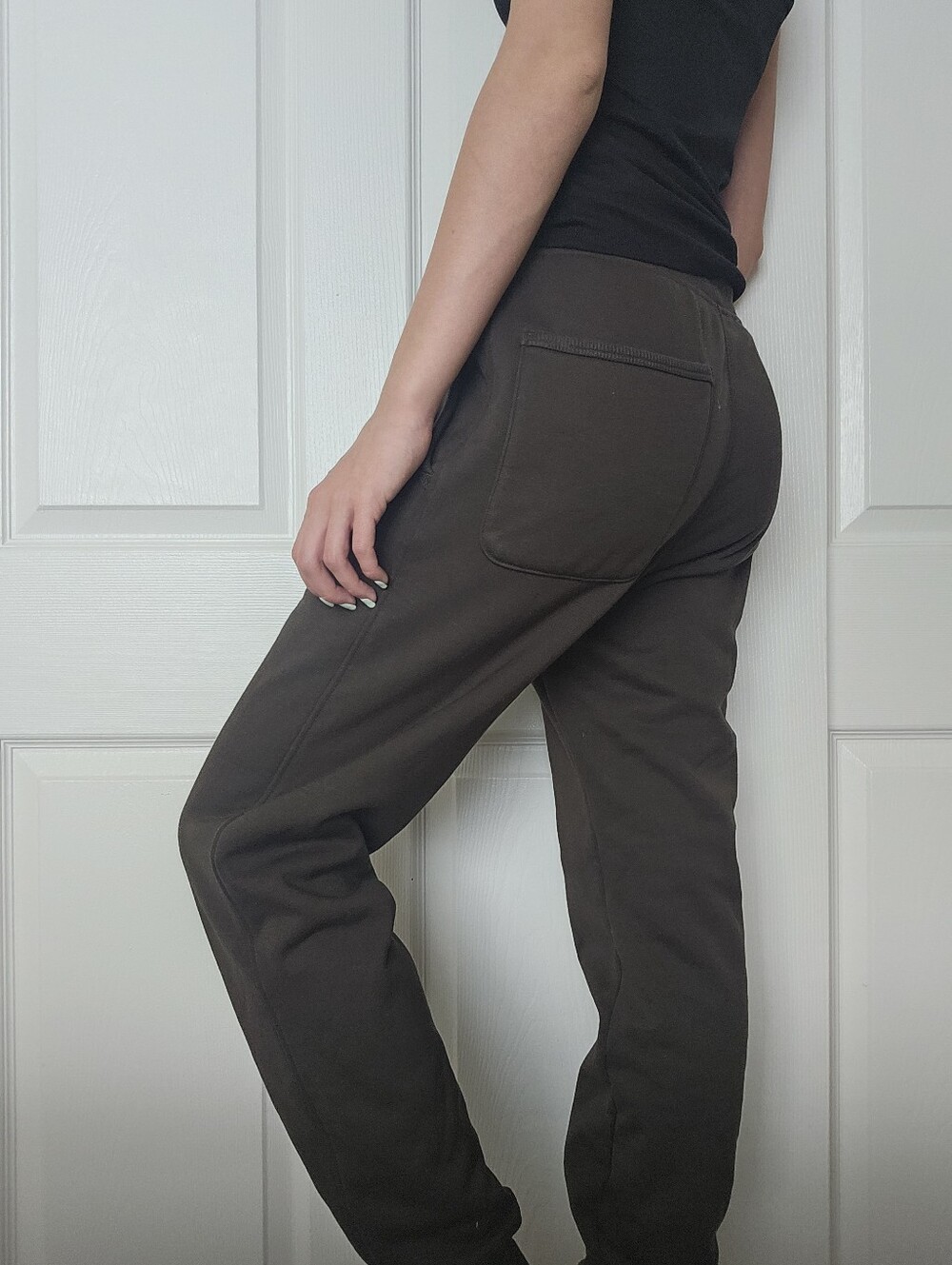 Uniqlo High-Waist Heattech Joggers Dark Brown Size XS